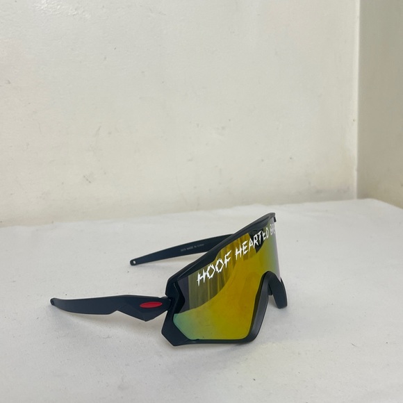 Unisex Density Wraparound Shield Mirrored Sunglasses, “Hoof Hearted Brewing” - Picture 14 of 16